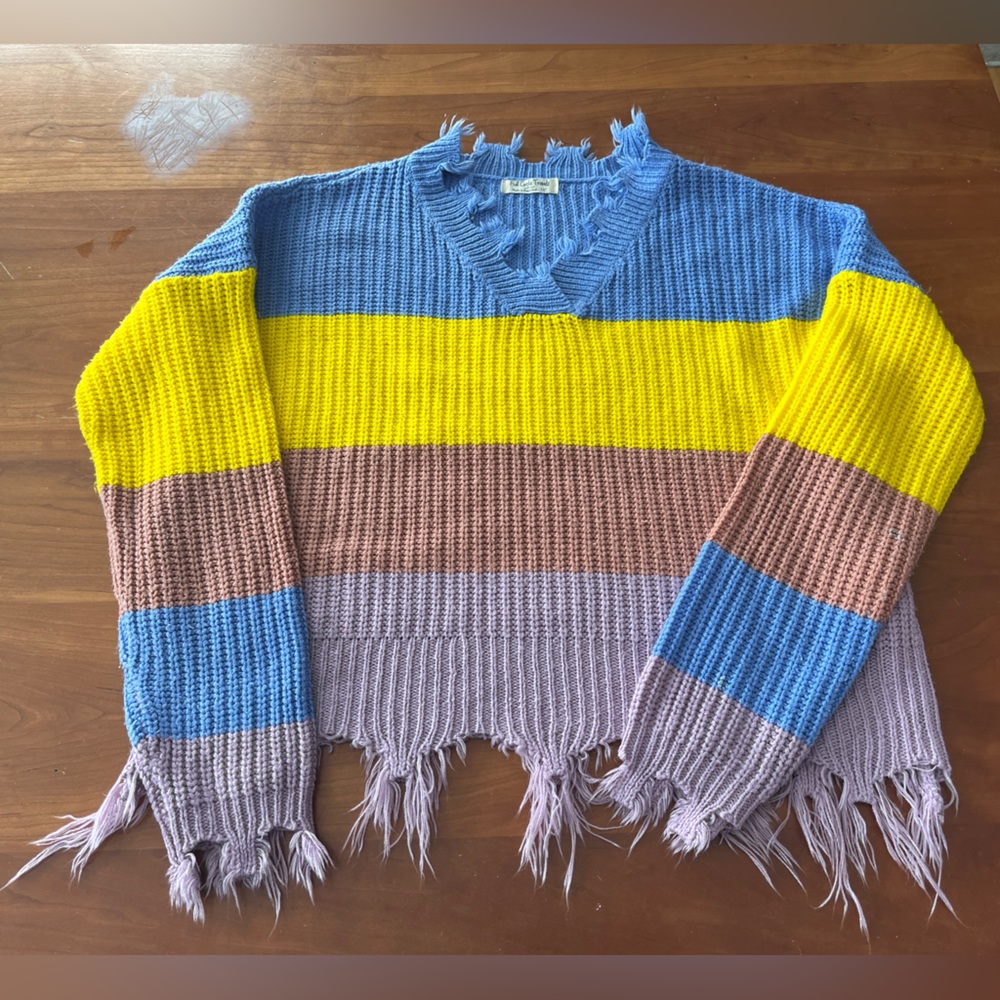 Full Circle Trends Colorful Striped Women's Sweater